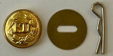 "FD" BUTTON SMALL BRASS SET - 1 "FD" Button, 1 Disc & 1 Cotter Pin - EACH